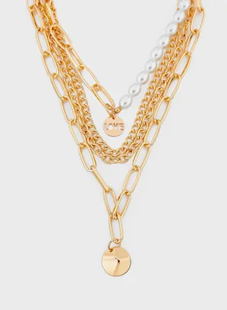 Chain Detailed Layered Necklace