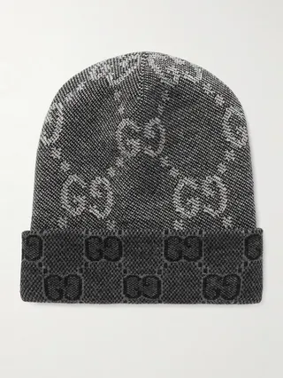 Logo-Jacquard Wool Beanie