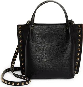 Small Rockstud Leather Tote
