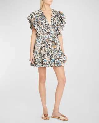 Kiri Tiered Ruffle Poplin Mini Dress