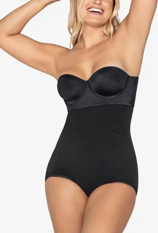 Leonisa Women's Light Tummy-Control Open Bust Faja Bodysuit 012728M