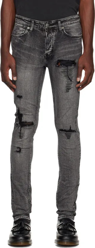 Ksubi Black Van Winkle Angst Trashed Jeans