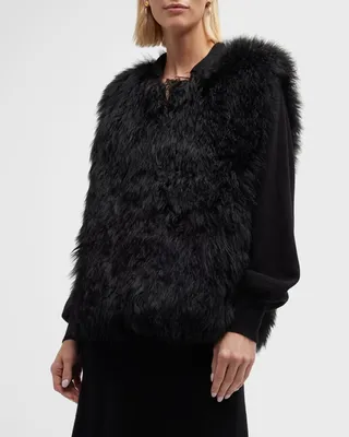 Cashmere Goat Fur Collarless Vest