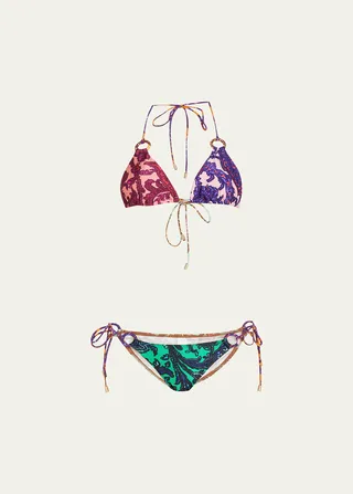 Tiggy Paisley Ring Tie Two-Piece Bikini Set