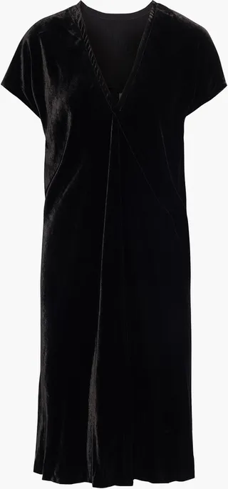 Paneled velvet tunic