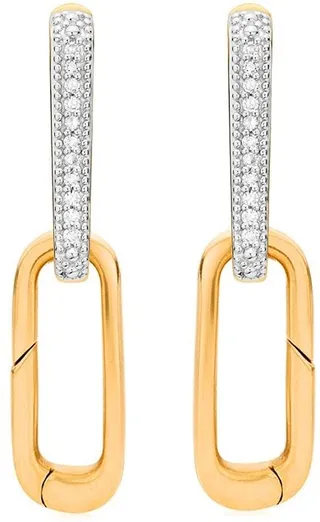 18kt gold vermeil Alta Capture Charm diamond earrings