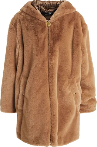 Faux fur hooded coat