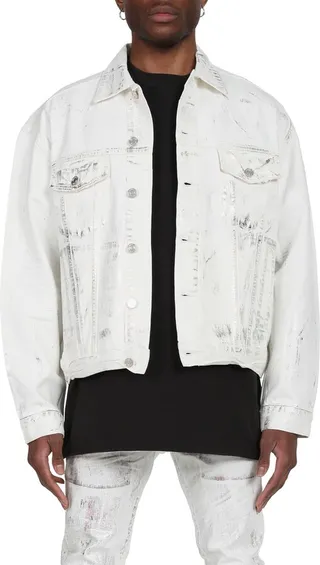 White X-Ray Iridescent Bomber Jacket
