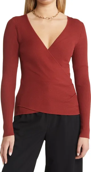 Surplice V-Neck Sweater