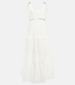 Eyelet cotton maxi dress