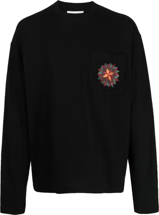embroidered-logo long-sleeved T-shirt