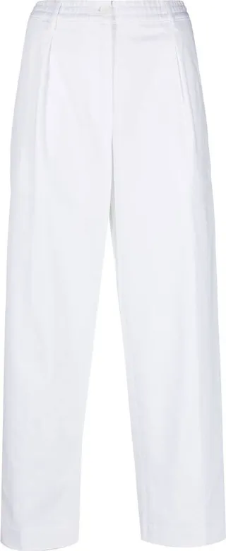Elasticated Straight-Leg Trousers