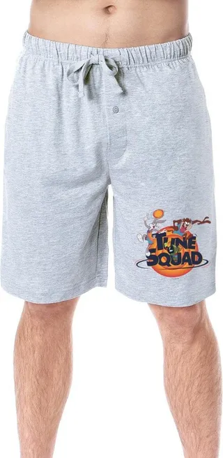 Looney Tunes Mens' Space Jam Tune Squad Movie Characters Pajama Shorts (Large) Grey