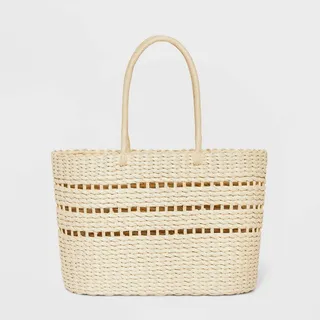 XL Straw Tote Handbag - A New Day™ Natural