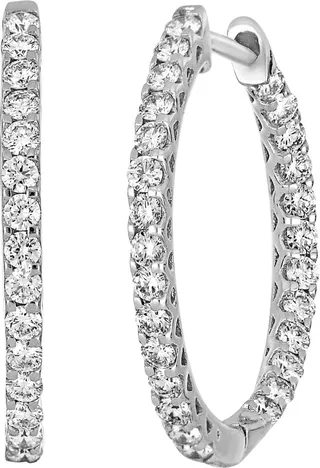 Audrey Inside Out Diamond Hoop Earrings