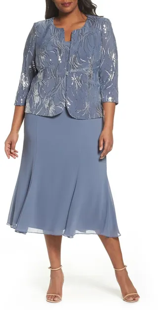 Mock Two-Piece Jacket Dress
