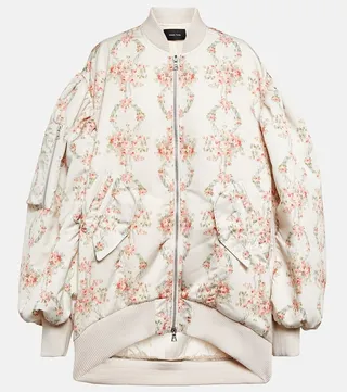 Floral oversized bomber jacket