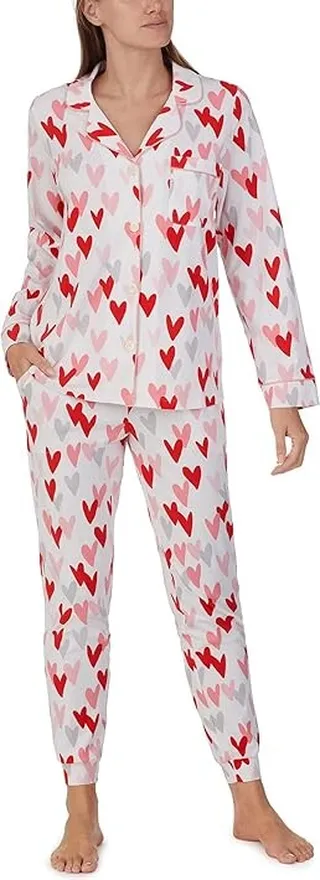 Bedhead PJs Long Sleeve Classic Notch Joggers PJ Set (Love Is All You Need) Women's Pajama Sets