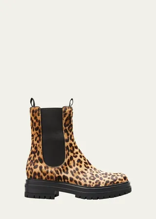 Chester Leopard-Print Chelsea Booties