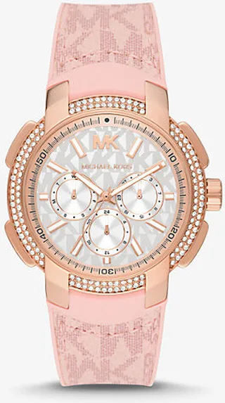 Oversized Sydney Pavé Rose Gold-Tone and Logo Watch