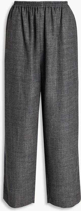 Mélange alpaca-blend wide-leg pants