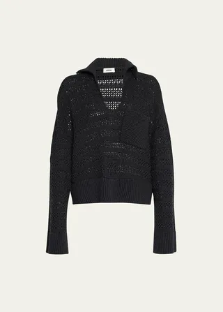Mixed Stitch V-Neck Sweater