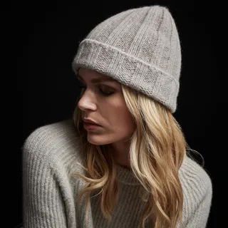 Textured Cashmere Beanie