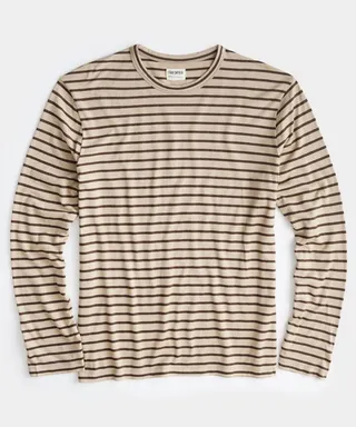 Issued By: Japanese Nautical Striped Tee in Desert Beige