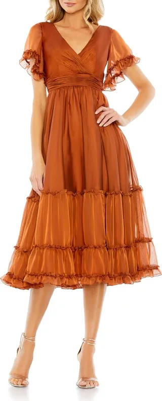 Ruffle A-Line Cocktail Dress