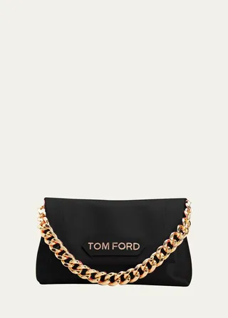 Label Mini Satin Chain Shoulder Bag
