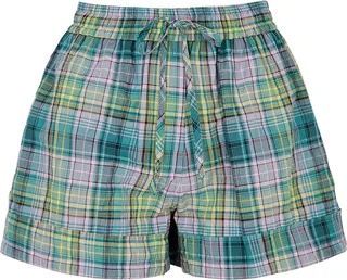 Ganni Checked Seersucker Shorts