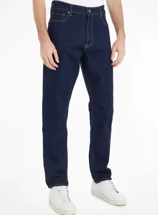 Mid Wash Straight Fit Jeans