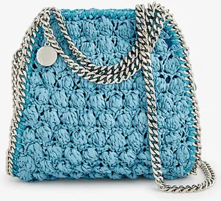 Womens Turquoise Falabella Woven Tote bag