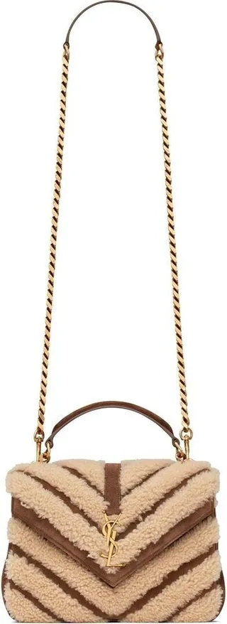 medium College shearling shoulder bag