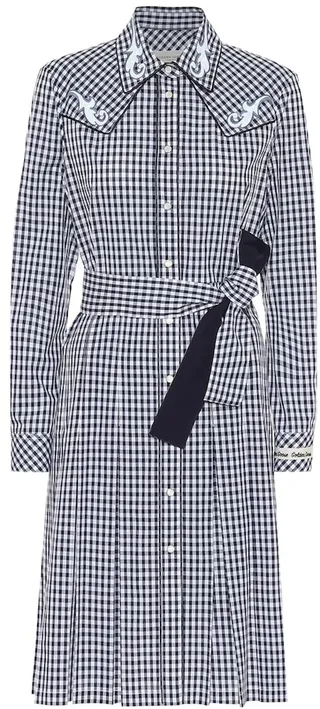 Olivia checked cotton shirt dress