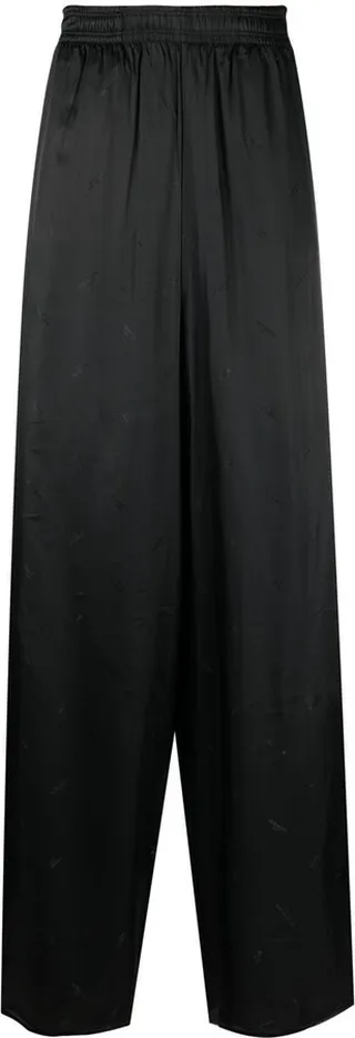 Wide-Leg Cotton Trousers