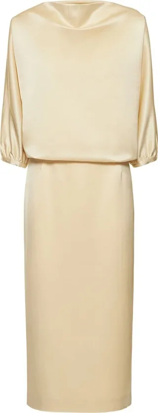 Draped satin midi dress