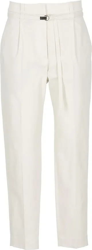 Brunello Cucinelli High-Waist Belted Tapered-Leg Trousers
