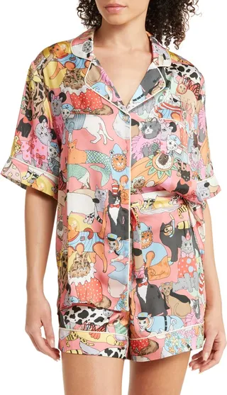 Fancy Cats Short Pajamas
