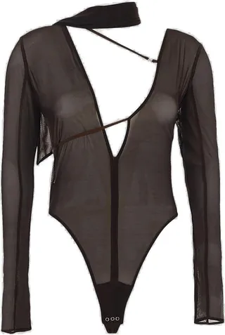 Jacquemus Le Body Abanaba Asymmetric Strappy Bodysuit