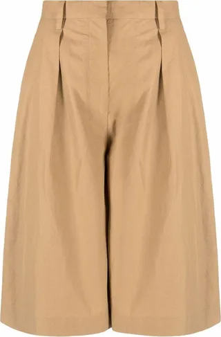 Wide-Leg Tailored Bermuda Shorts