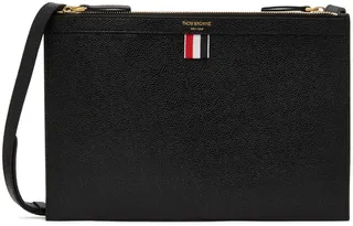 Thom Browne Black Double-Zip Bag