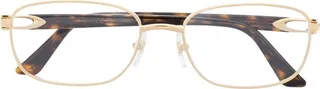 Tortoiseshell-Effect Rectangle-Frame Glasses