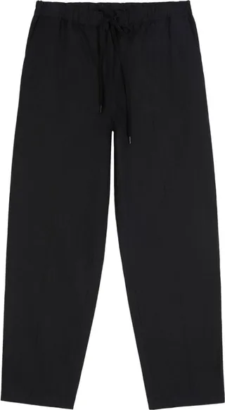 Drawstring-Waistband Straight-Leg Trousers