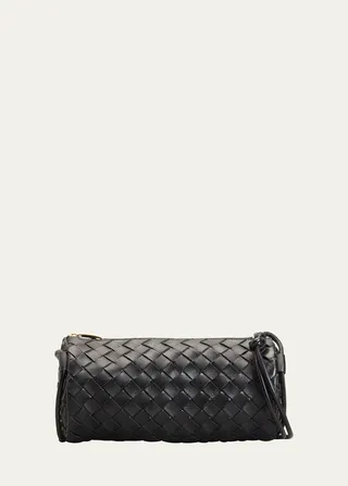Intrecciato Barrel Pouch Crossbody Bag
