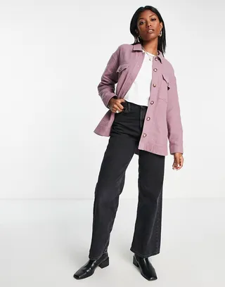 Madewell button detail shirt in mauve