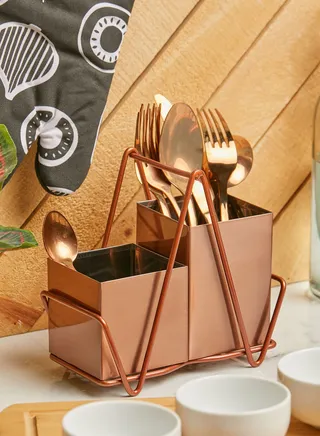 Stainless Steel 2 Compartment Cutlery Caddy