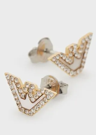 Gold-Tone Stainless Steel Mother Of Pearl Stud Earrings