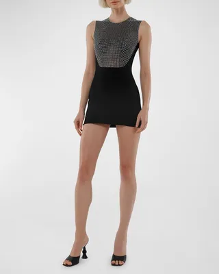 Sleeveless Crystal-Embellished Mini Dress