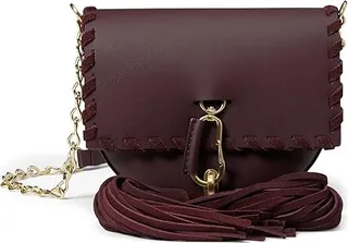 ZAC Zac Posen Belay Mini Saddle Crossbody - Fringe (Bordeaux) Handbags